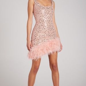 Nadine Merabi Evie Pink Sequin Dress